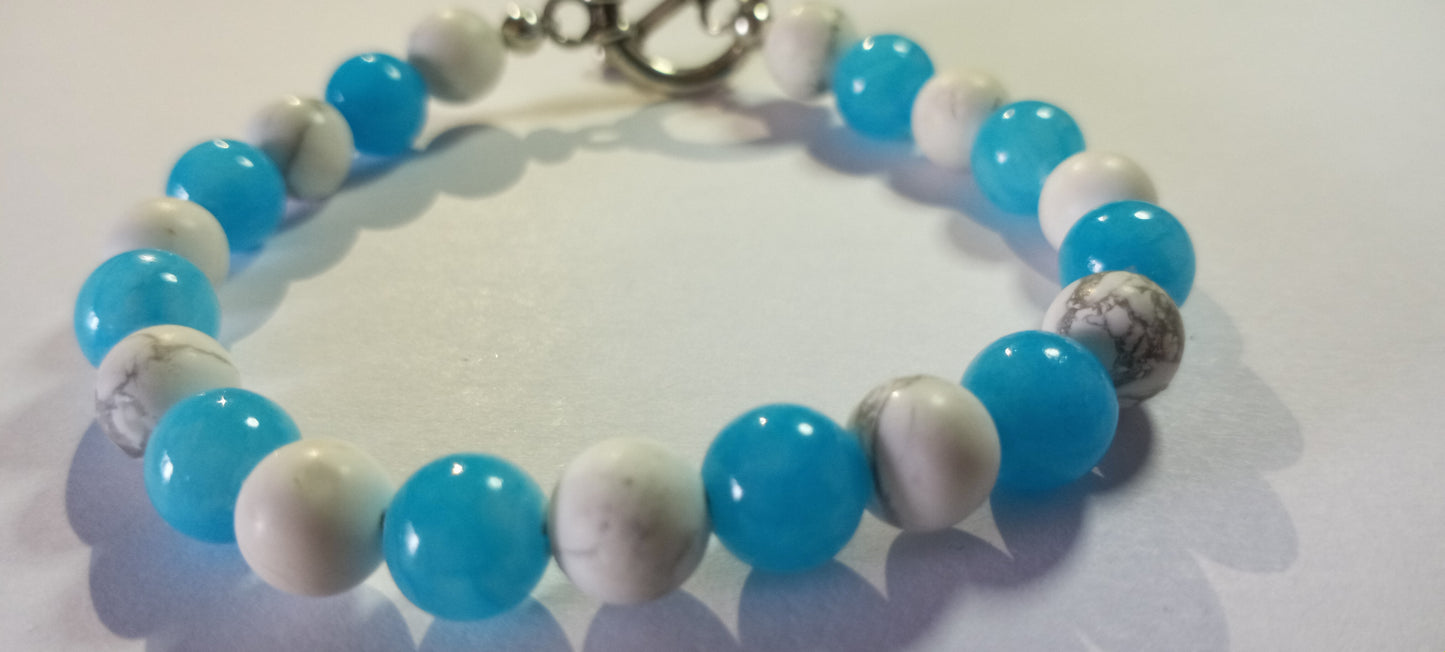 Larimar and Howlite Bracelet