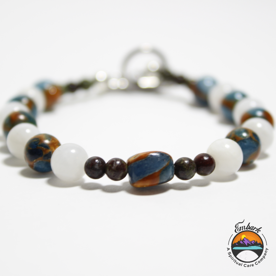 Imperial Jasper, Blood Stone & Moon Stone Bracelet