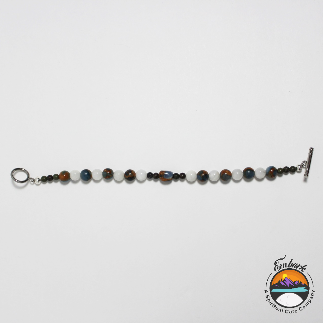 Imperial Jasper, Blood Stone & Moon Stone Bracelet