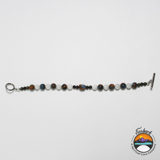 Imperial Jasper, Blood Stone & Moon Stone Bracelet