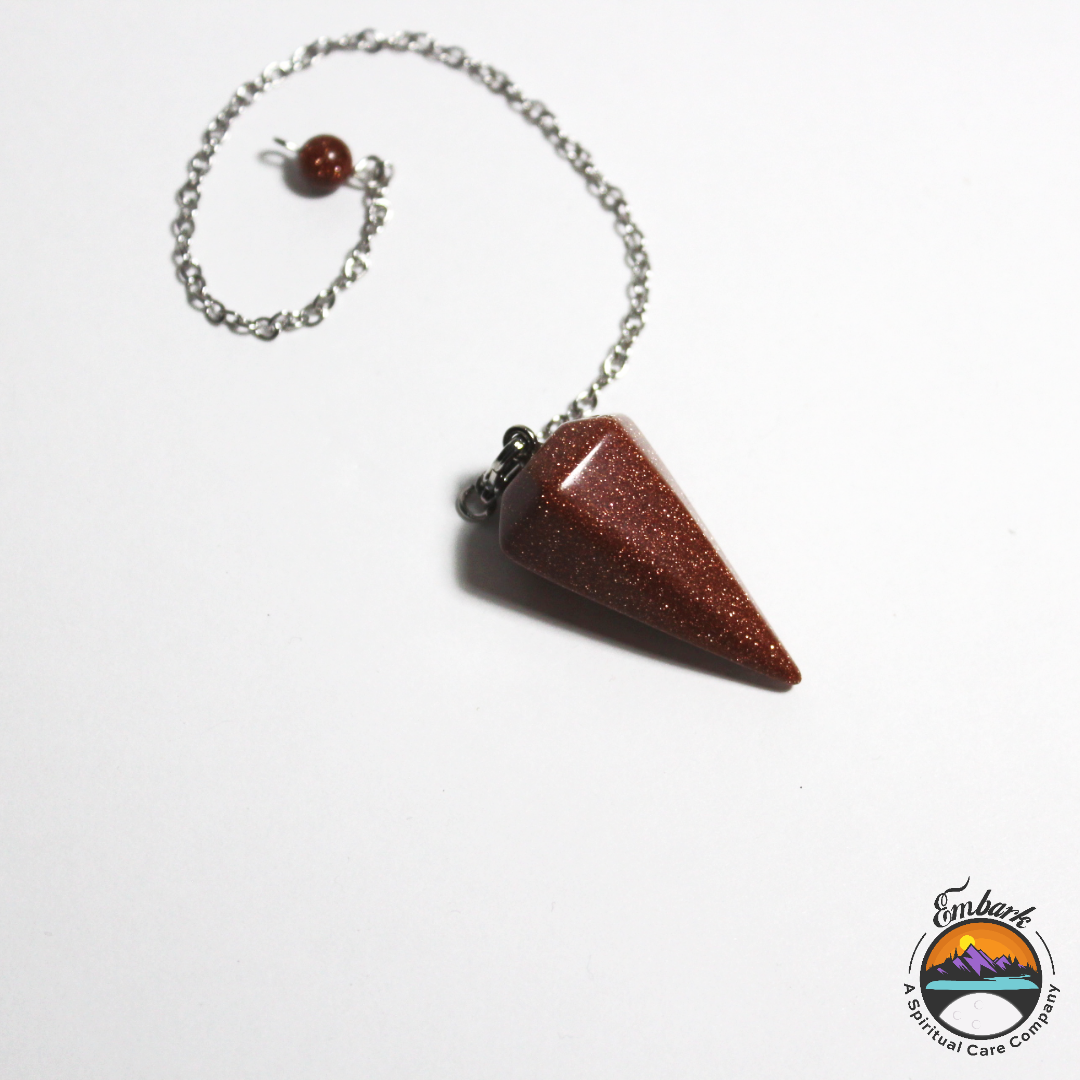 Orange Gold Stone Pendulum