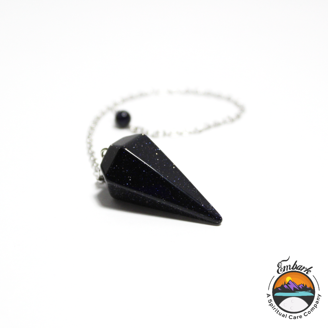 Blue Gold Stone Pendulum