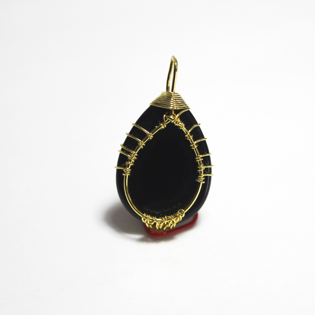 Oval Tree Black Jasper Pendant