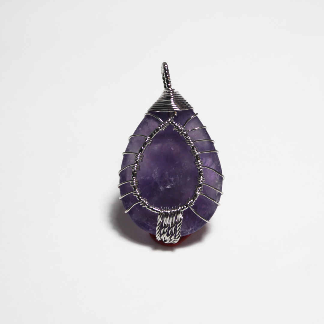 Oval Tree Amethyst Pendant
