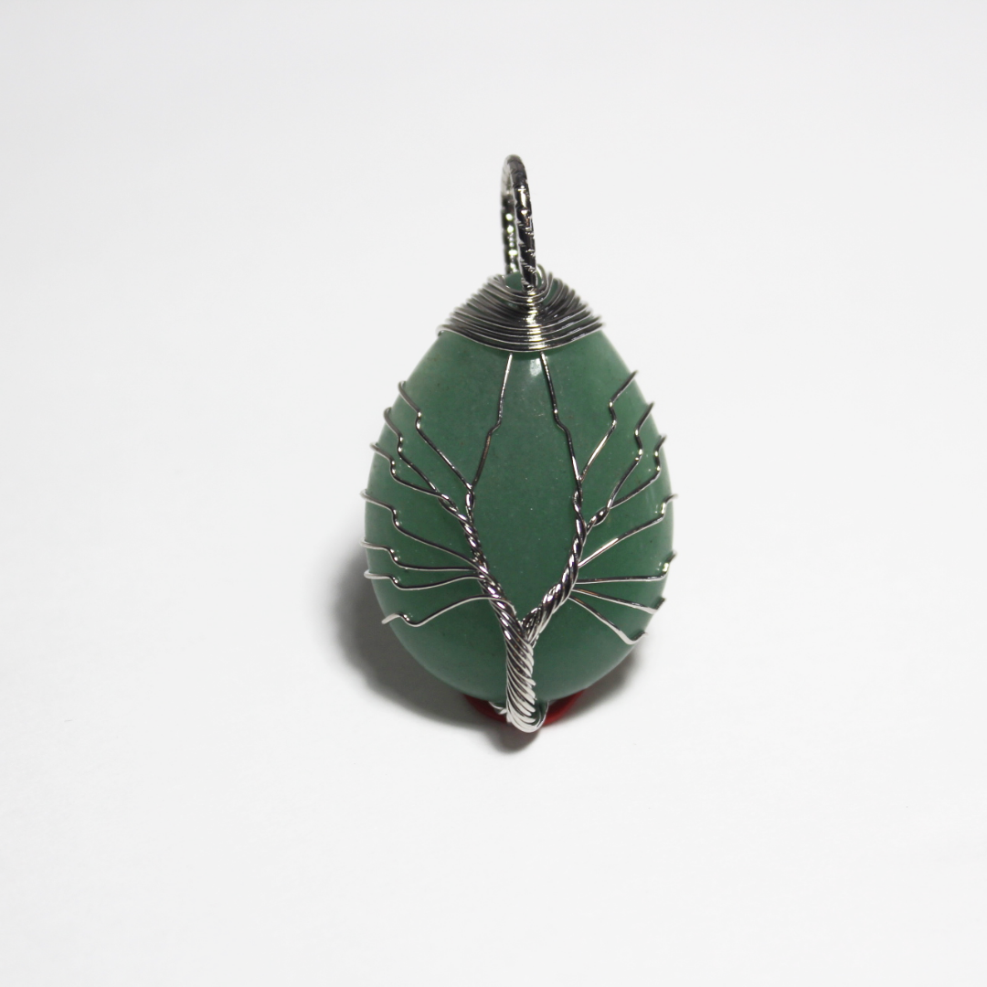 Oval Tree Green Adventurine Pendant