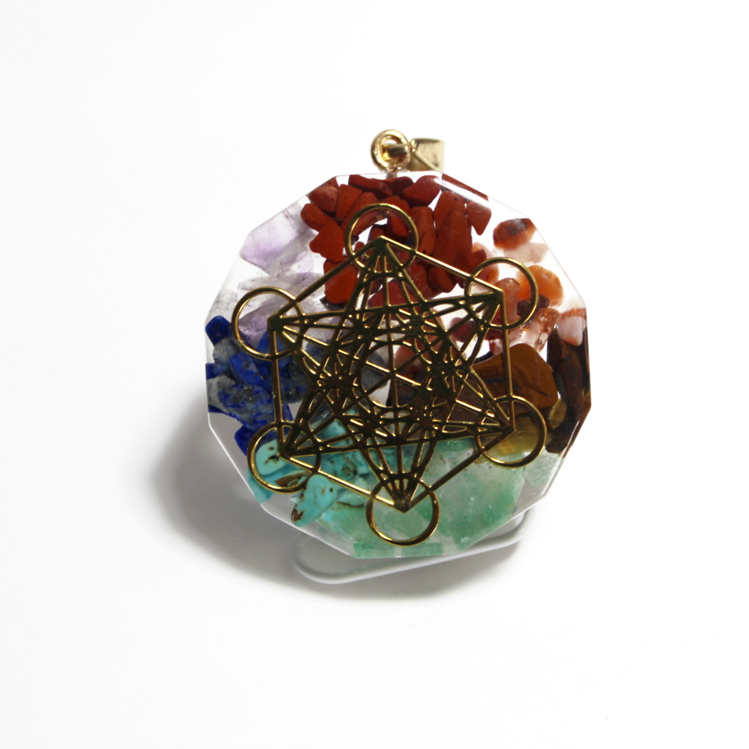 Chakra Stone Epoxy Pendant