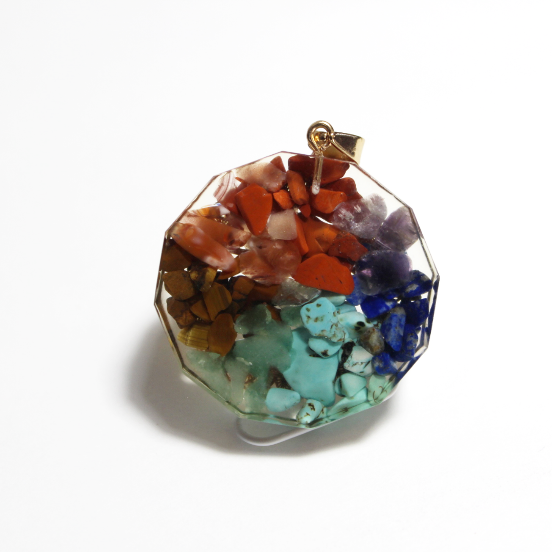 Chakra Stone Epoxy Pendant