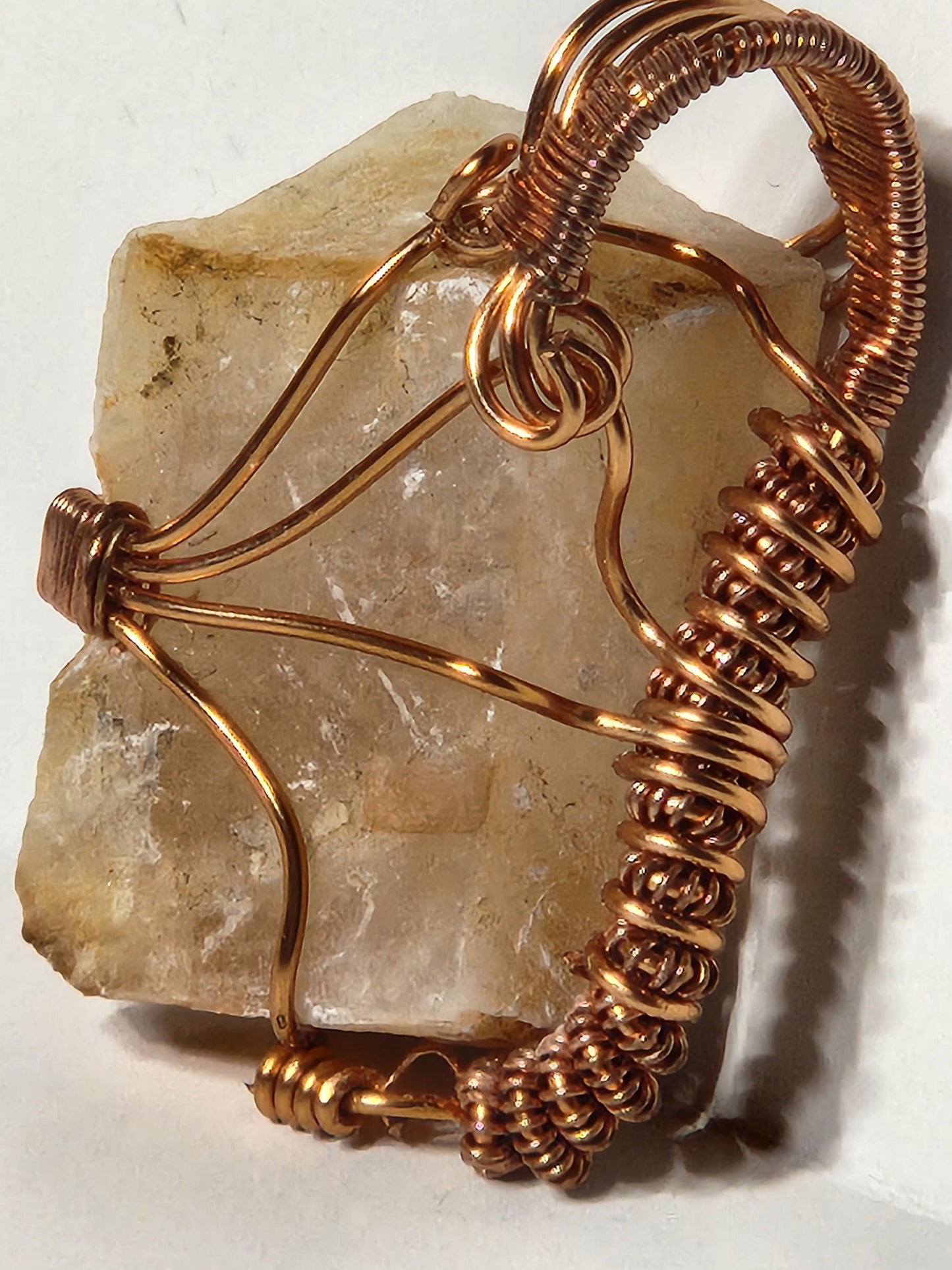 Calcite Wire Wrapped Pendant