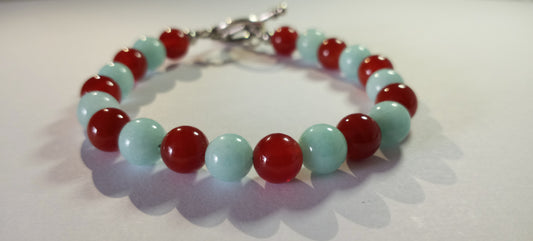 Amazonite and Carnelian Bracelet