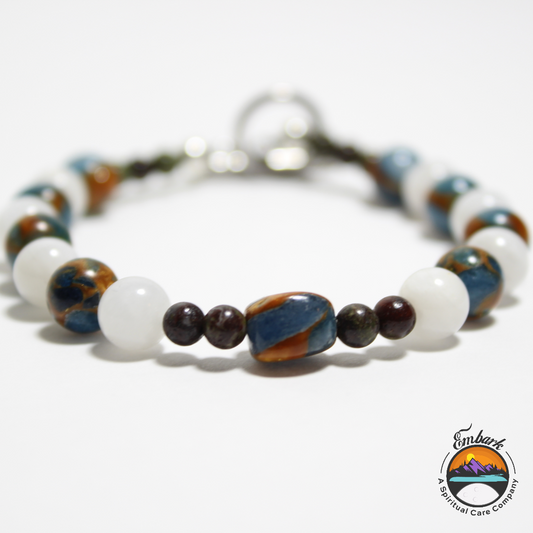 Imperial Jasper, Blood Stone & Moon Stone Bracelet