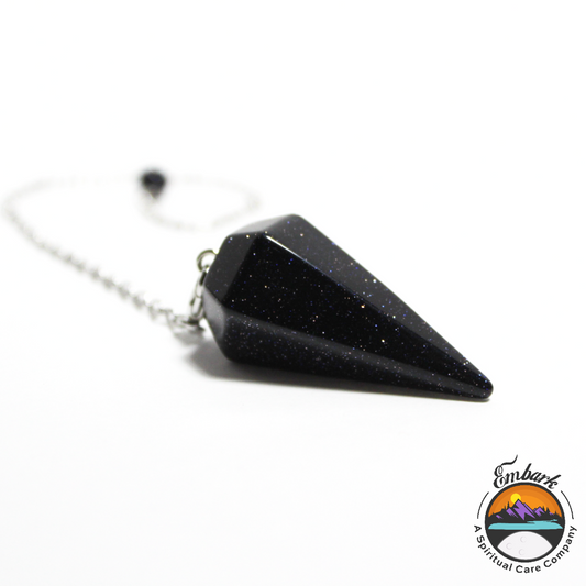 Blue Gold Stone Pendulum